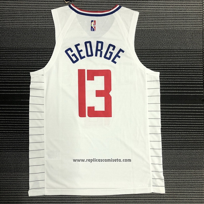 Camiseta Los Angeles Clippers Paul George #13 Association 2020-21 Autentico Blanco